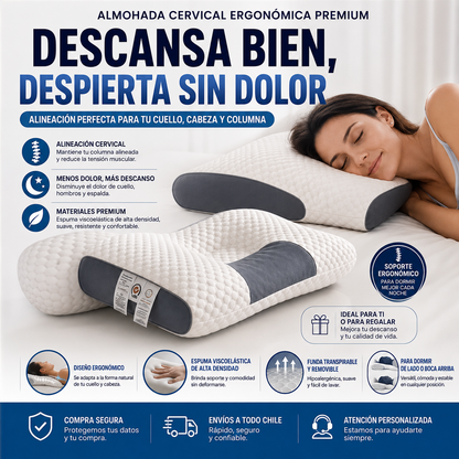 Almohada Cervical Ergonomica | DESPIERTA RENOVADO CADA MAÑANA