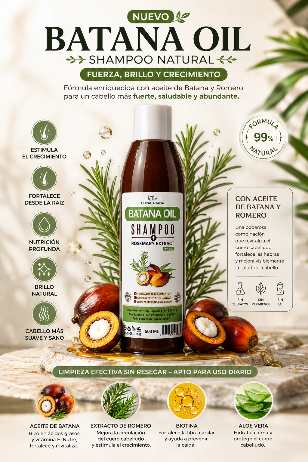 Shampoo Batana Crecimiento | Renace tu Cabello.