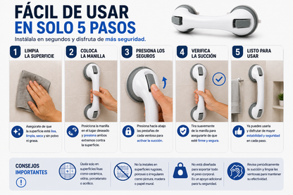 Manilla de Seguridad para Baño Premium | Más Estabilidad y Tranquilidad para tu Familia