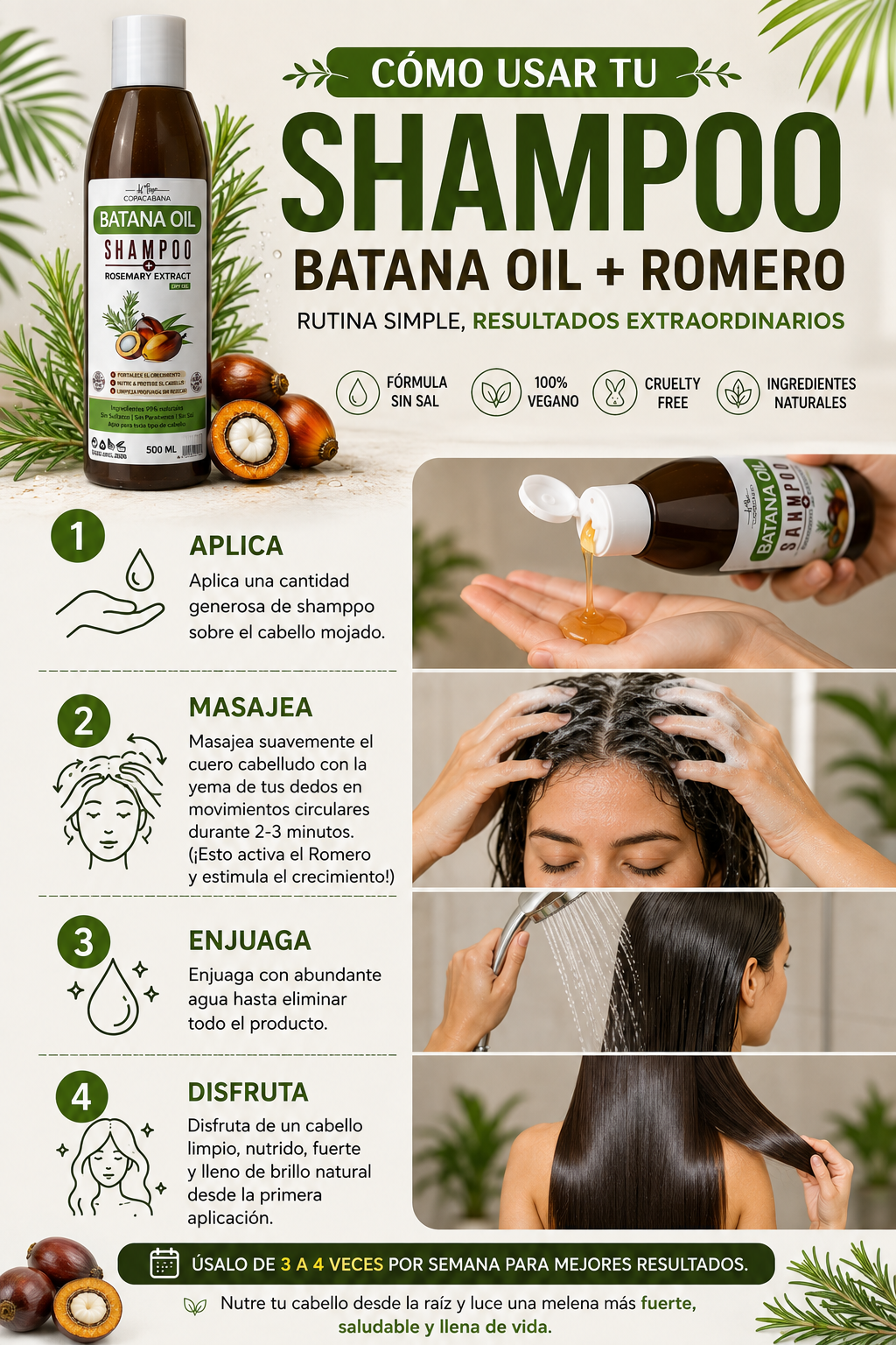 Shampoo Batana Crecimiento | Renace tu Cabello.